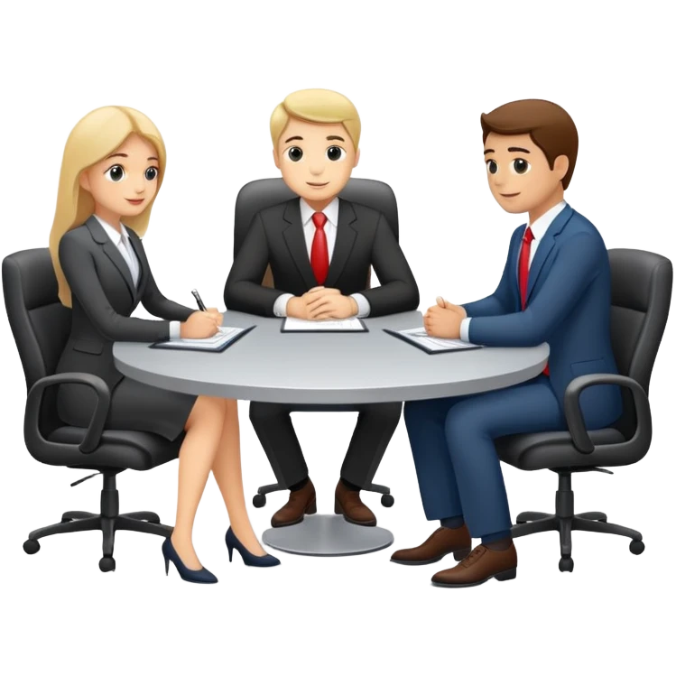 Business meeting 3 people emoji