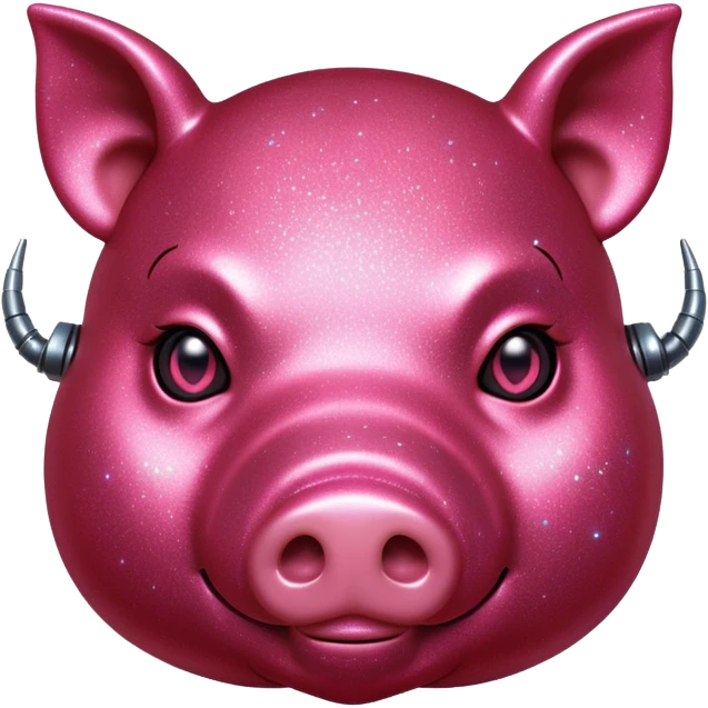 red glitter cyberpunk pig emoji