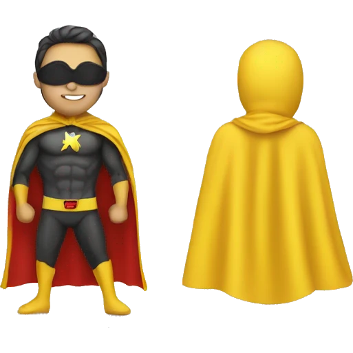 superhero yellow cape emoji