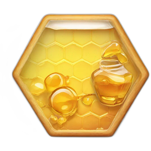 A taste of honey in a hexagon with a black outline emoji