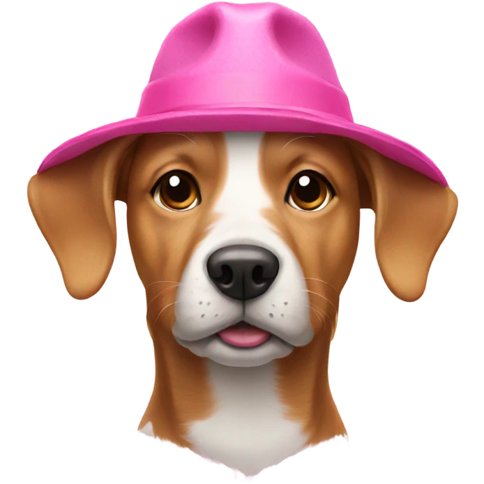 dog with a pink hat emoji