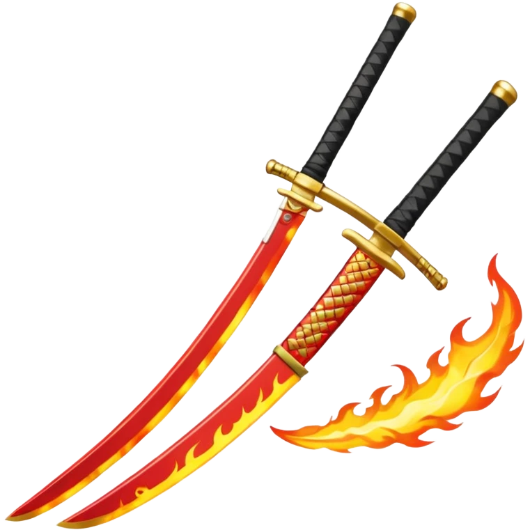 una katana como de fuego similar a la de roronoa zoro, png emoji