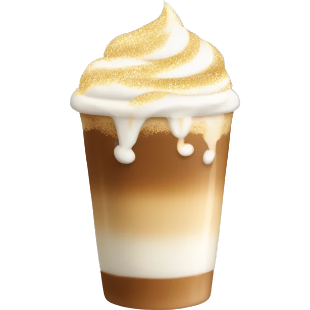 Latte with cream and sparkles emoji