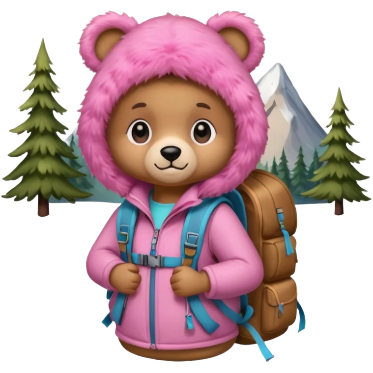 A girly Teddy bear camping emoji