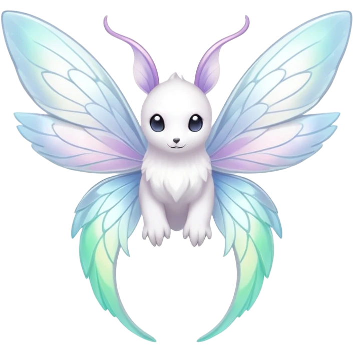  Iridescent white pale wings-ears, fairy-like-fakemon-creature  emoji