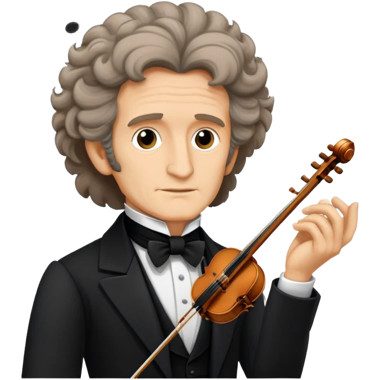 Hector Berlioz with wild hair conducting an orchestra emoji