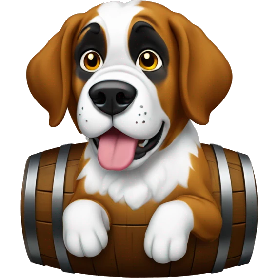 St Bernard with whiskey barrel emoji
