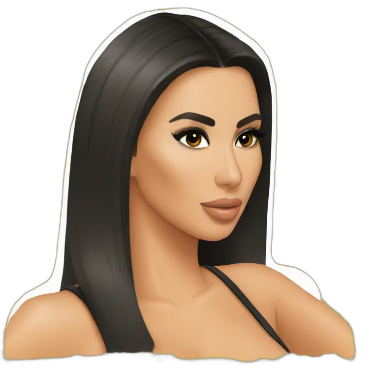 Kim kardashian with from behind selfi emoji
