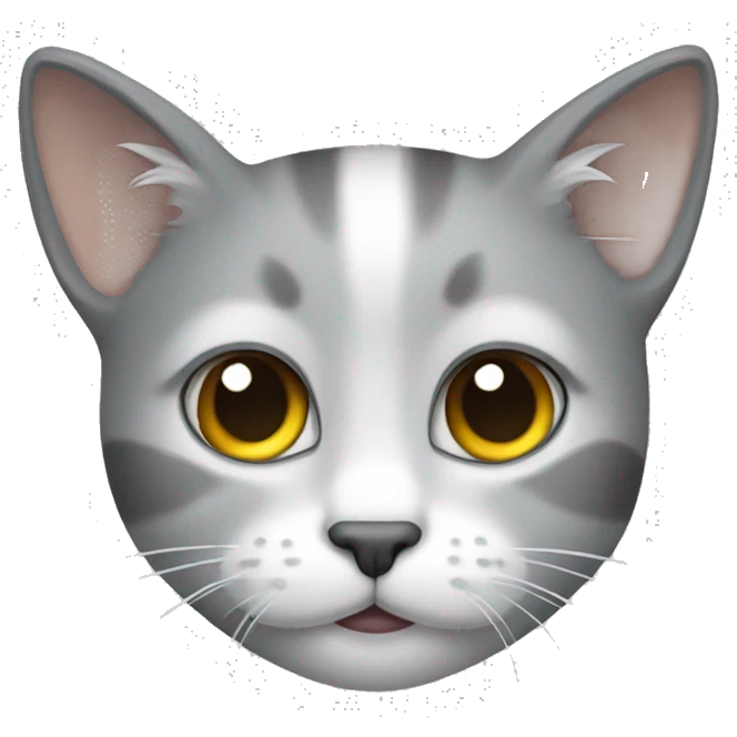 Gato gris y blanco  emoji