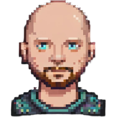 bald man, pixel art style emoji