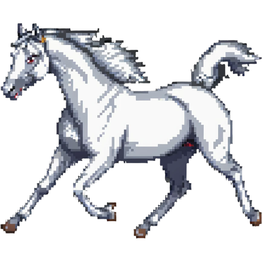 silver spirit horse running, mystical, magical emoji