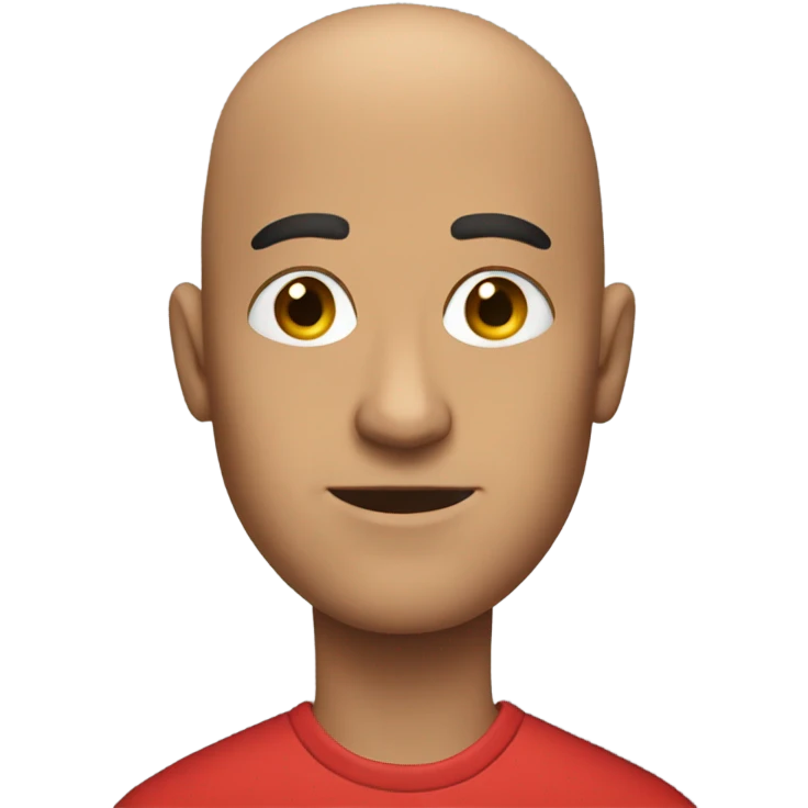 bald man in red shirt emoji
