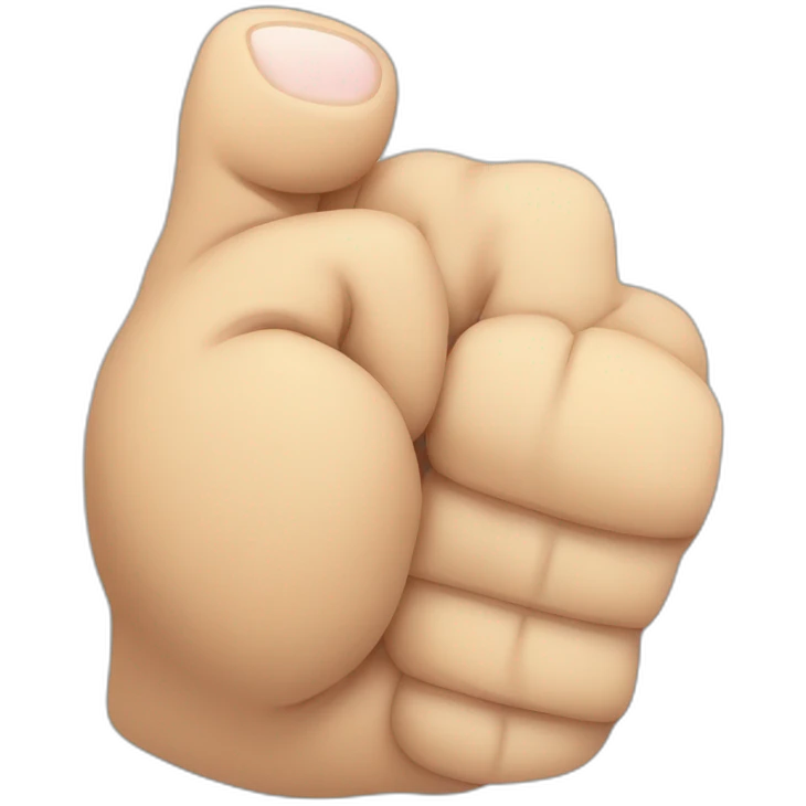 fist but thumb passed through index finger looking us emoji
