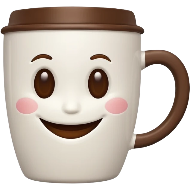 a coffee cup with a smile emoji