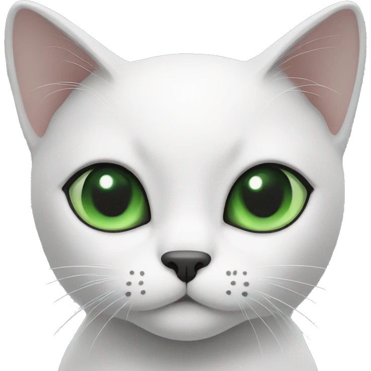 Black and white cat with green eyes  emoji