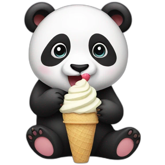Panda eating ice cream emoji
