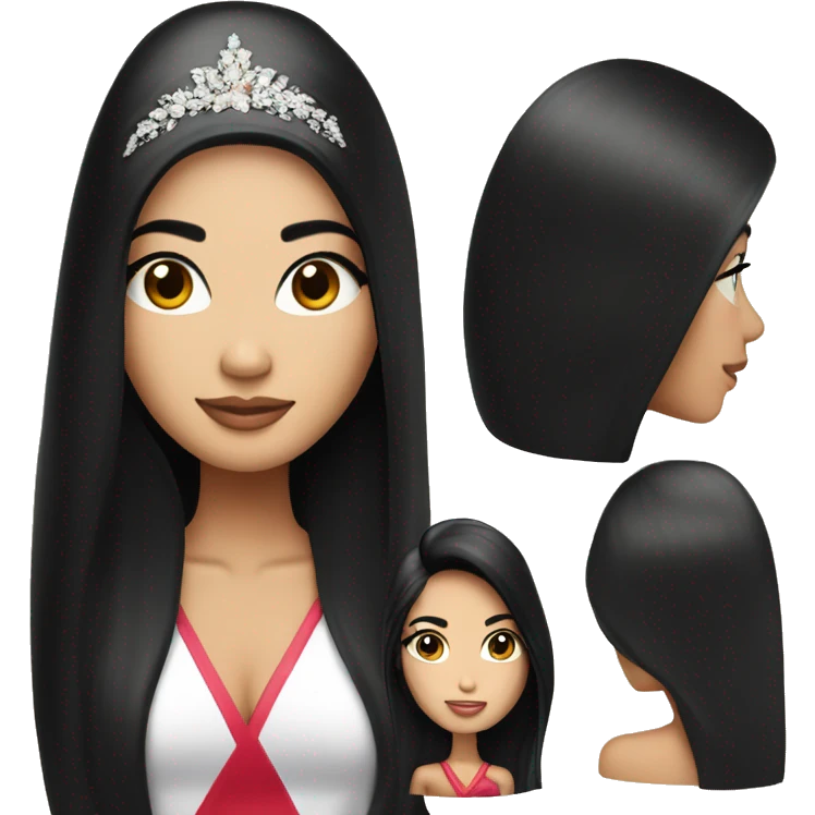 Miss universe southeast Asian with long straight black hair emoji