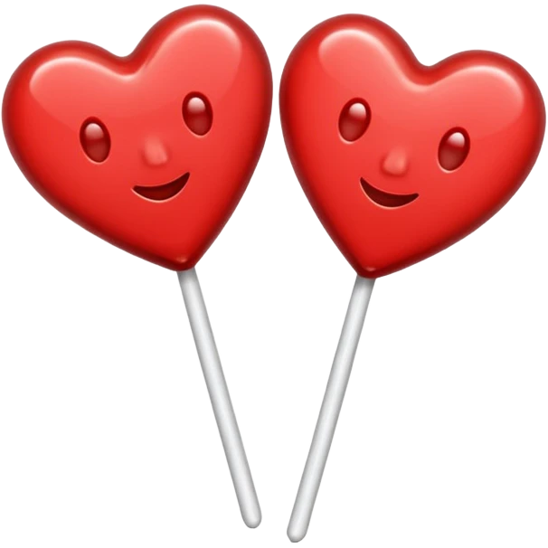 2 Christmas red heart-shaped lollipops emoji