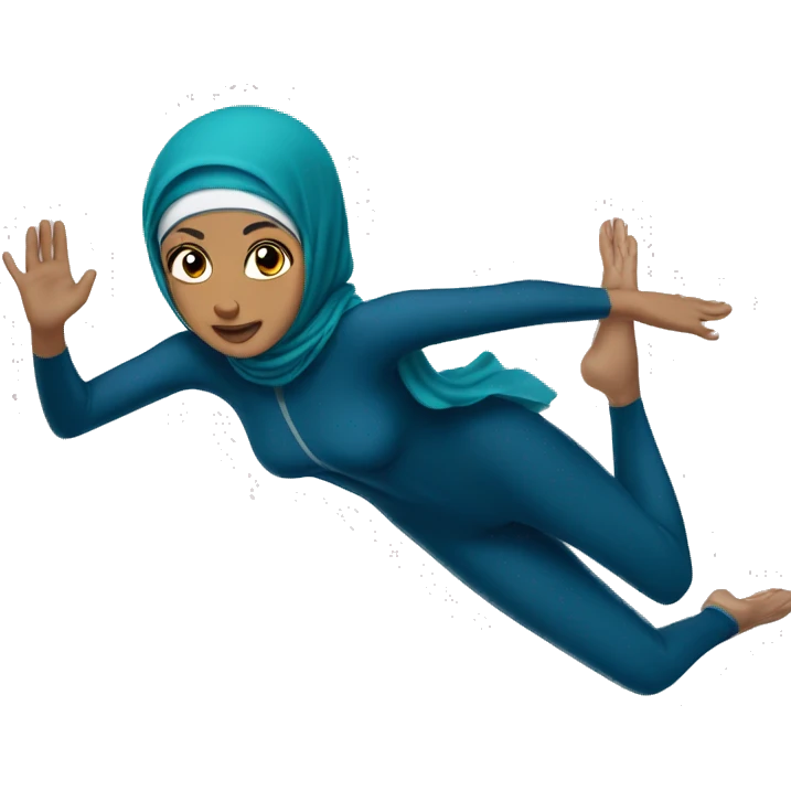 Hijabi-swimmer-diving emoji