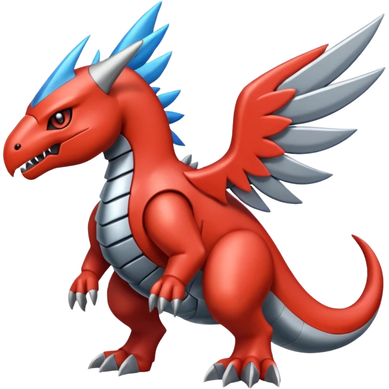 Skarmory-Salamence-Guilmon-Rhyperior-Herdier-fusion (full body) emoji