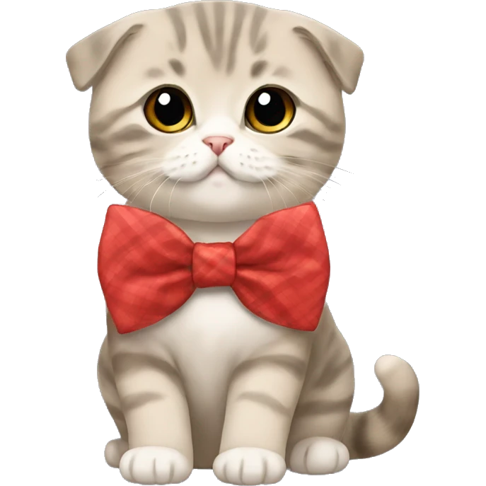 The Scottish fold cat with bow emoji