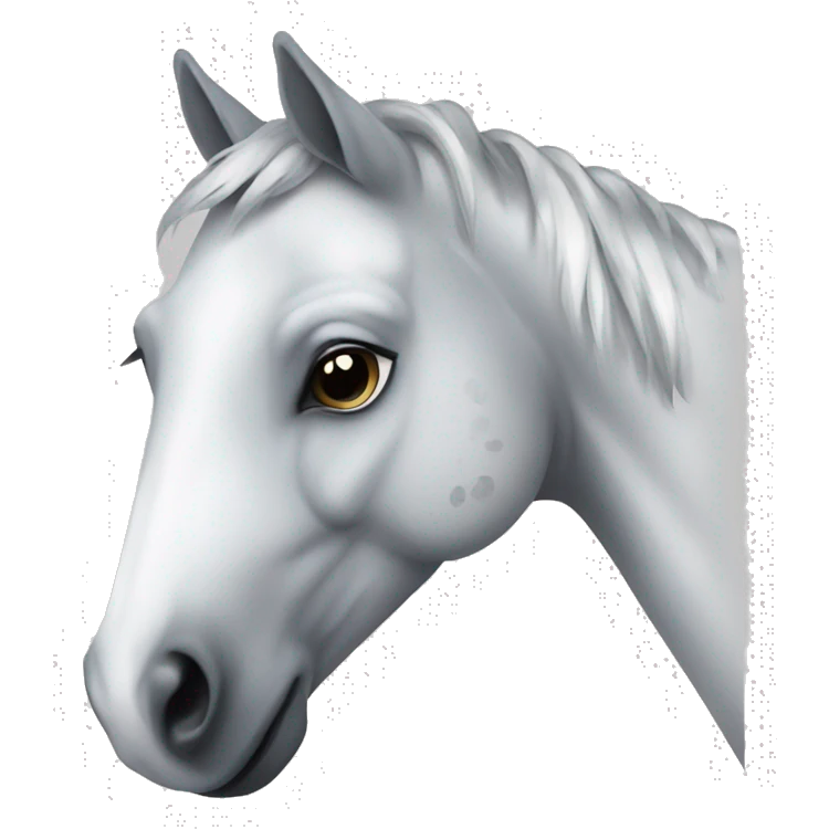 White and grey dotted horse emoji