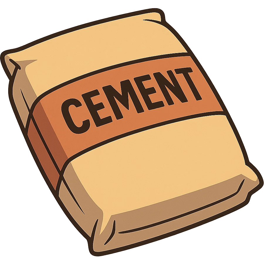 flat cement bag, slightly angled, construction supply emoji