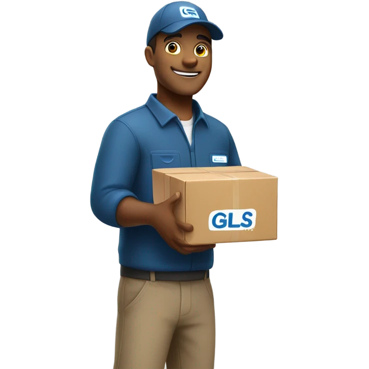 create me a parcel delivery person with the GLS logo on him emoji
