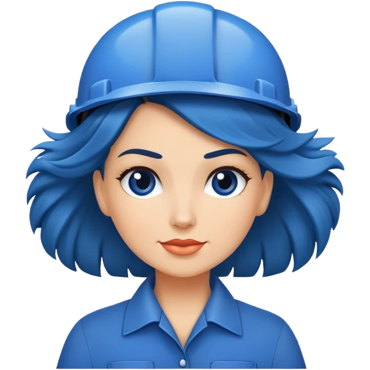 Beautiful blue collar women in hai emoji