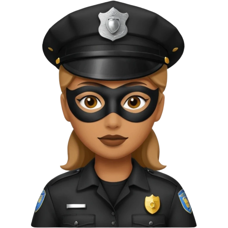 thief with police hat, thief mask, thief black prison dress. emoji