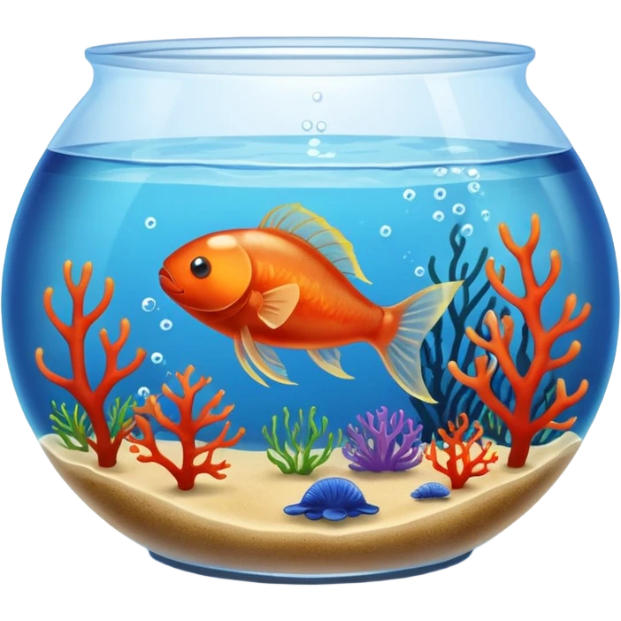 Fish Bowl Aquarium with a single Sea Monkey Artemia in it emoji