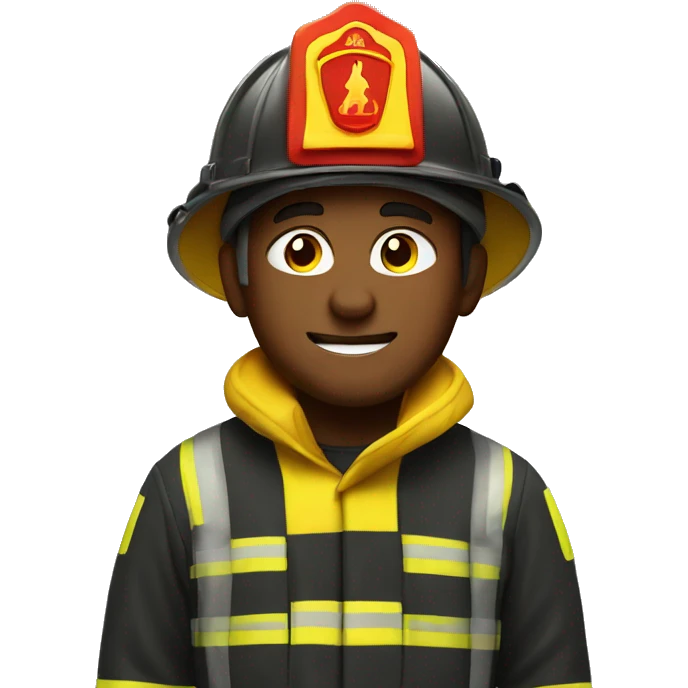 fireman in front of fire emoji