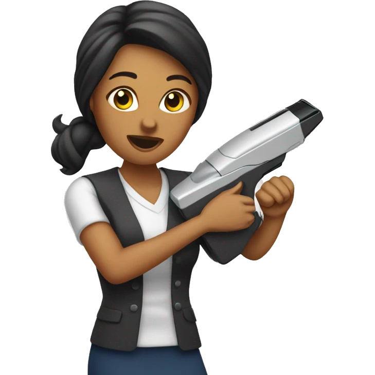 Woman throwing stapler emoji