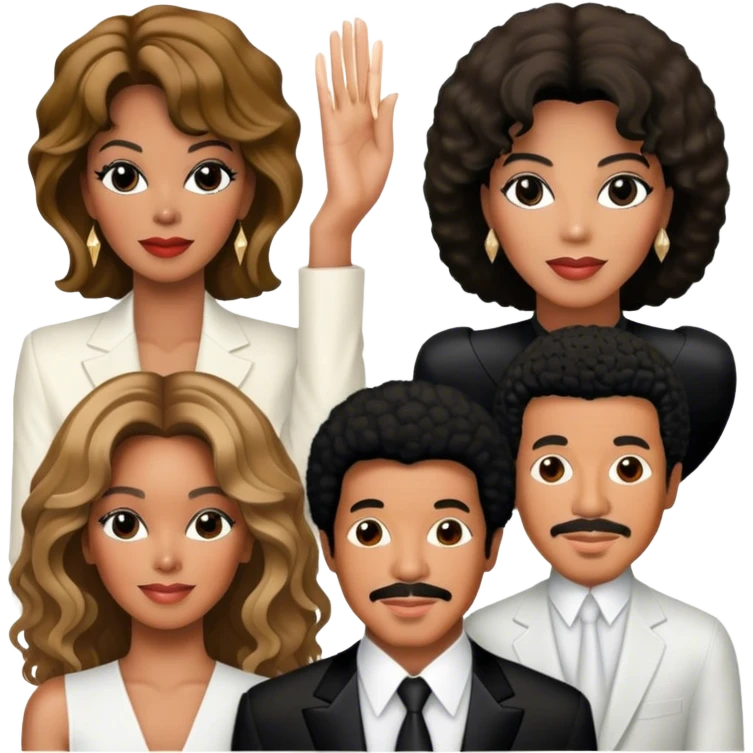 Michael Jackson, Beyoncé, Lionel Richie, Whitney Houston. Transparent background. emoji