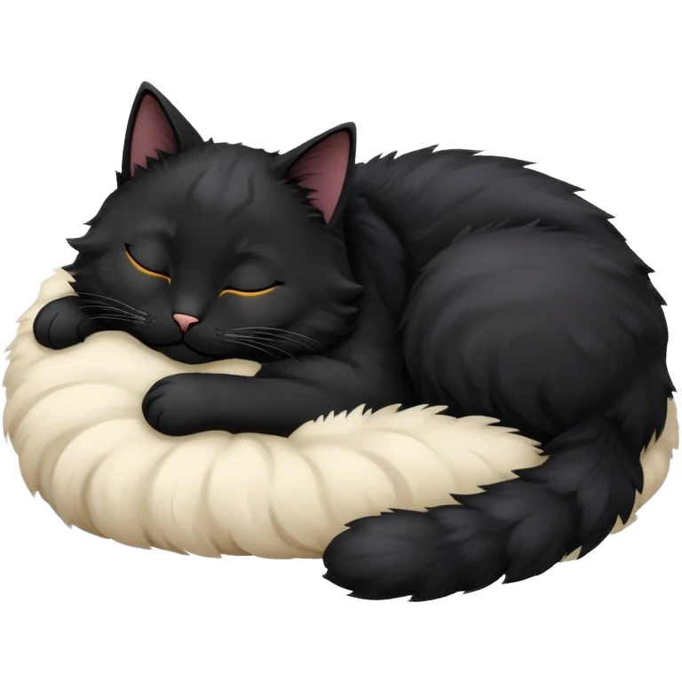 Black cat sleeping emoji