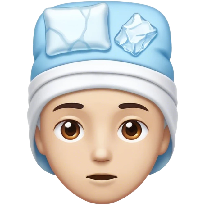 Ice pack on head emoji