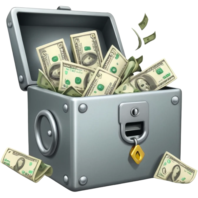 safe that is open with   money left in it emoji