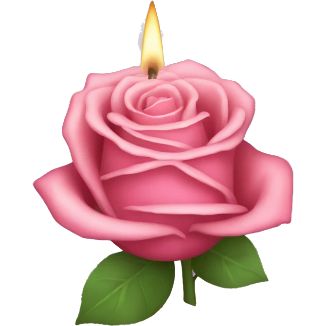 Une bougie rose emoji