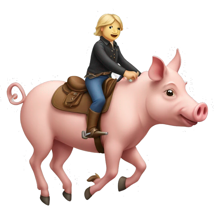 pig riding on a horse  emoji