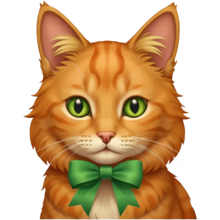 cat with green ribbon on ear emoji