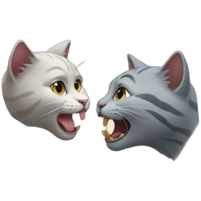 A little cat bites another cat emoji