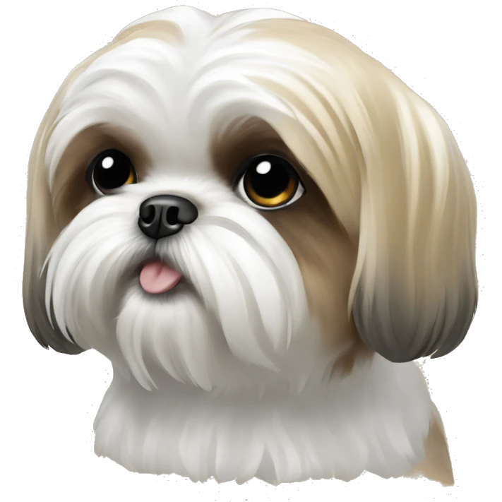 white and gold shih tzu dog emoji
