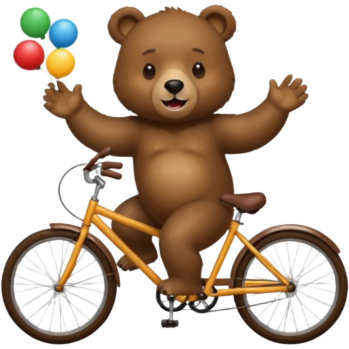 Bear juggling riding a bicycle  emoji