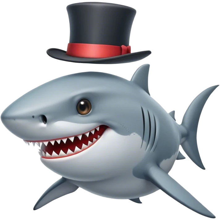 shark with tophat emoji