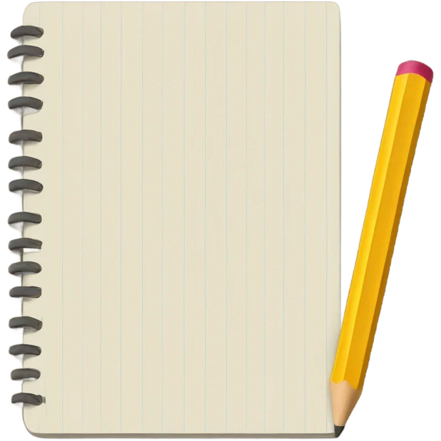 notepad with pencil emoji