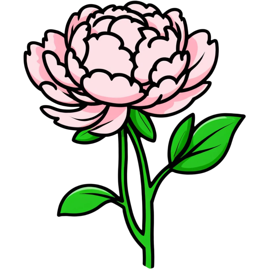 sticker style peony flower emoji