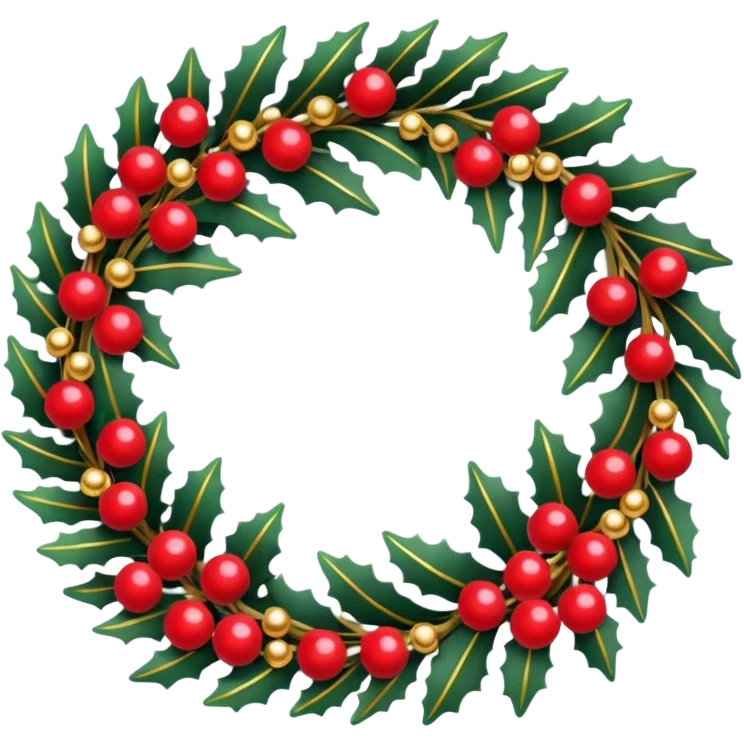 3d christmas wreath border with space inside emoji