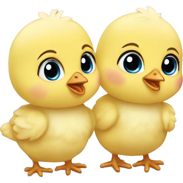 twin baby chicks  emoji