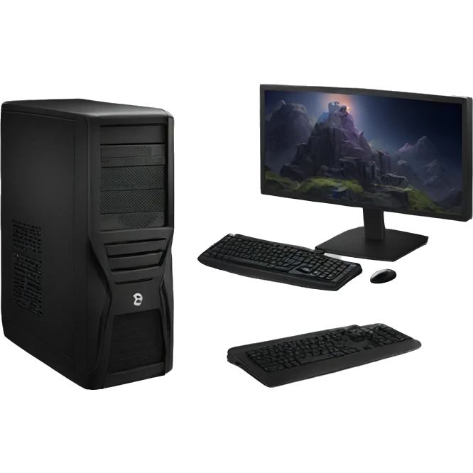 black gaming desktop pc  emoji