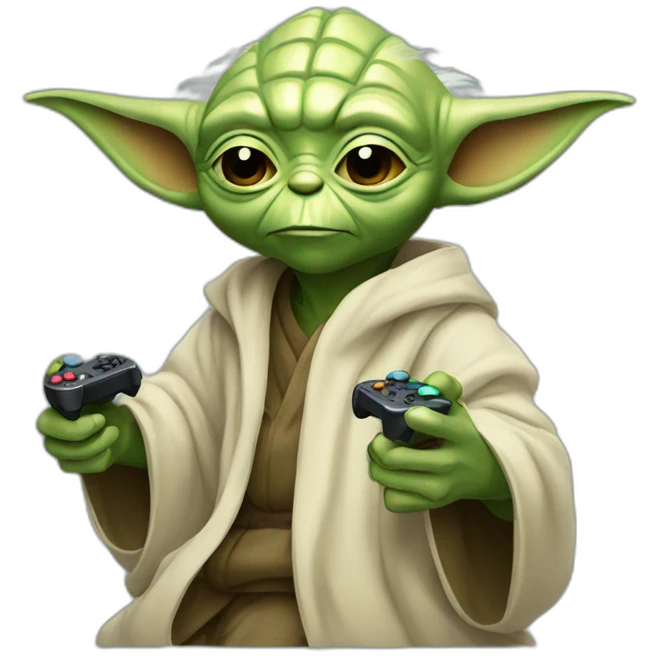 Yoda playing video game emoji